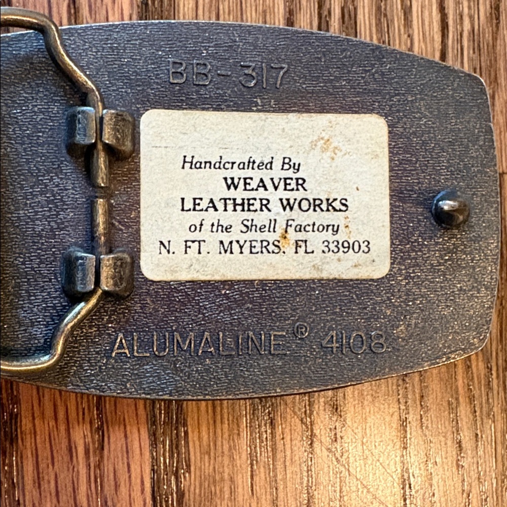 Genuine tooled  leather belt with square dancers and Don on back - Picture 7 of 8